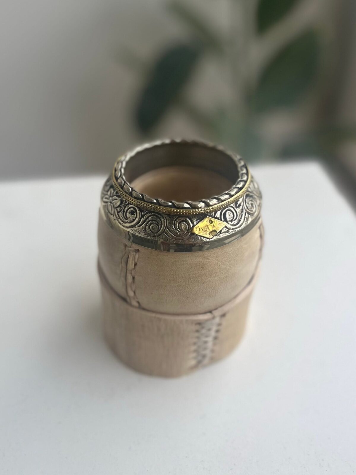 Torpedo Imperial calabaza forrado en cuero crudo